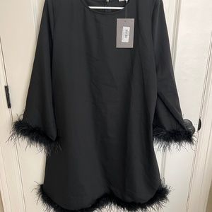 Black Feather Cocktail Dress